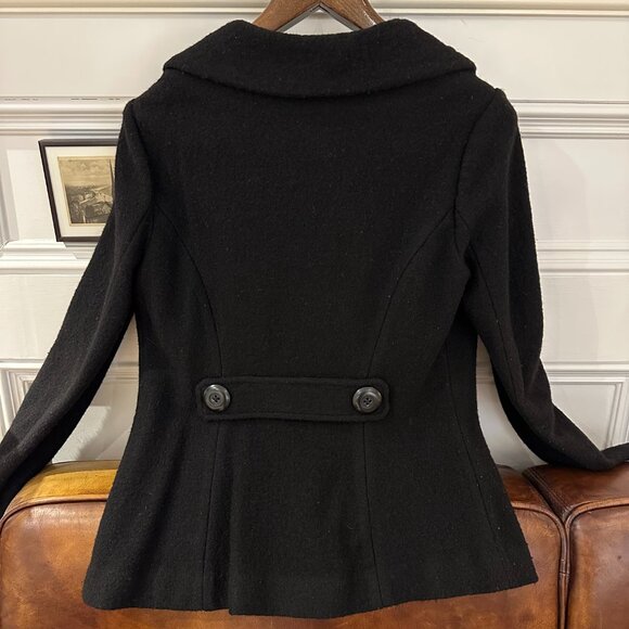 Classiques Entier Merino Wool Black Button-Up Jacket - Size L - Picture 3 of 4